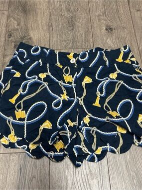 Blue scalloped preppy Shelby shorts